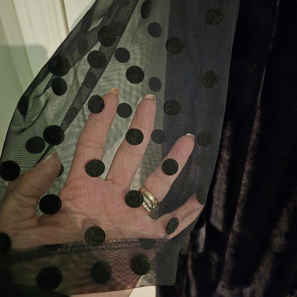 Julia Jordan  Dot Mesh Sleeve Velet Shift Dress Sz.16 NWT - Picture 4 of 8